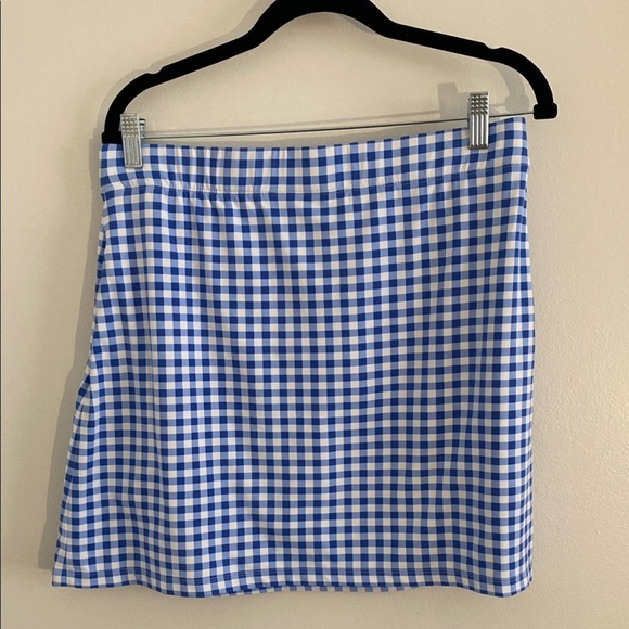 J. McLaughlin Briana Skort Athletic Blue White Gingham Size Large - Picture 1 of 7